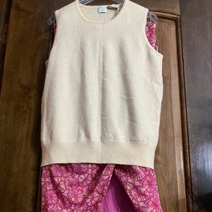 NEW TSE 100% Cashmere Shaped Tank Vest & Bloomingdale's AQUA Metallic Pink Skirt